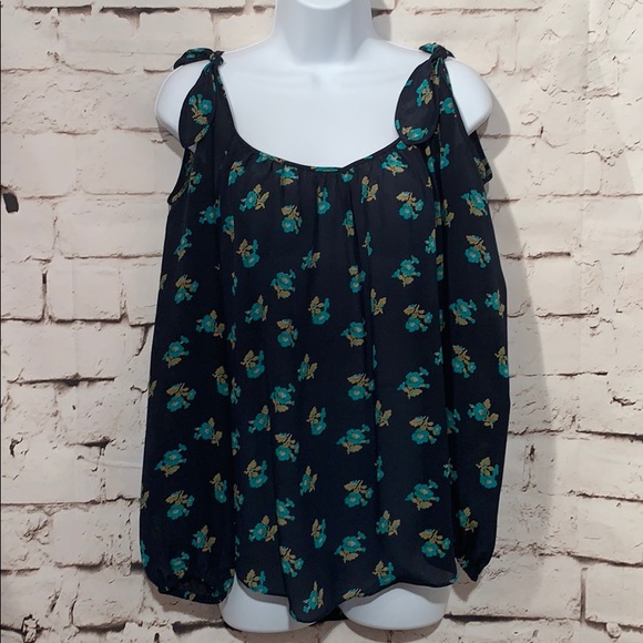 Rebecca Taylor Silk Cold Shoulder Top, Size S - Picture 2 of 6